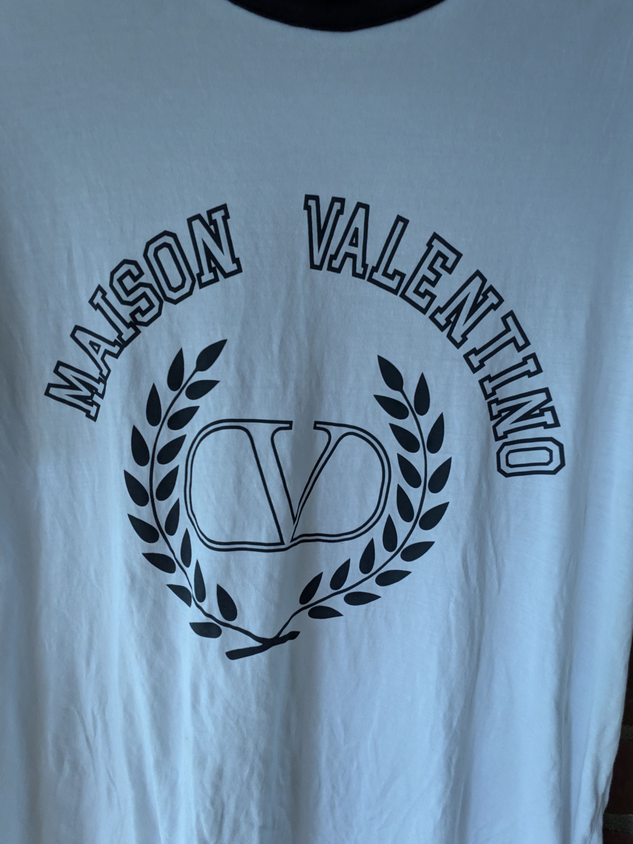 Valentino Valentino white and navy graphic ringer tee Size US M / EU 48-50 / 2 - 4 Thumbnail