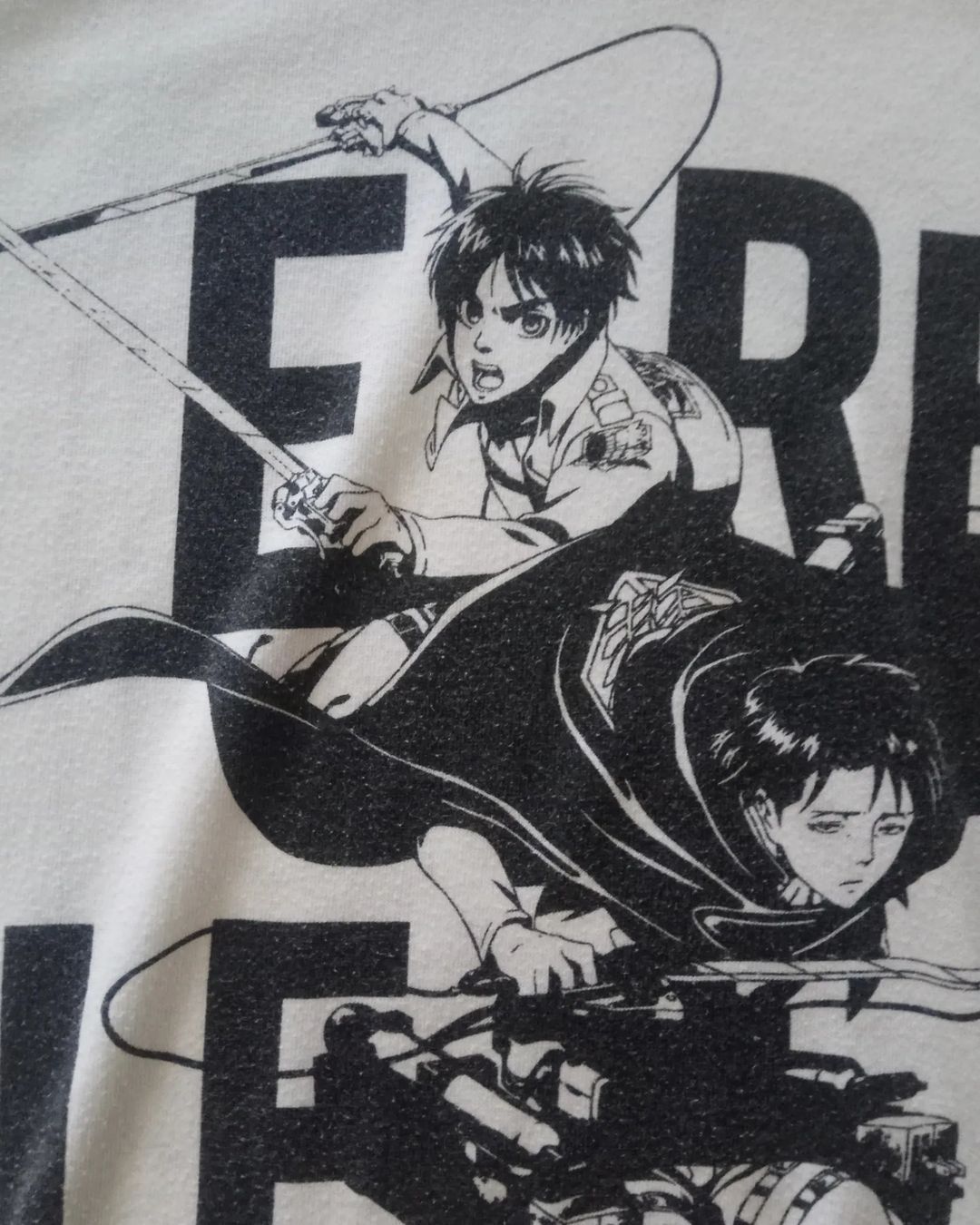 Anime × Japanese Brand × Universal Studios Attack on Titan Eren and Levi Art Official Anime Tees Size US M / EU 48-50 / 2 - 3 Thumbnail
