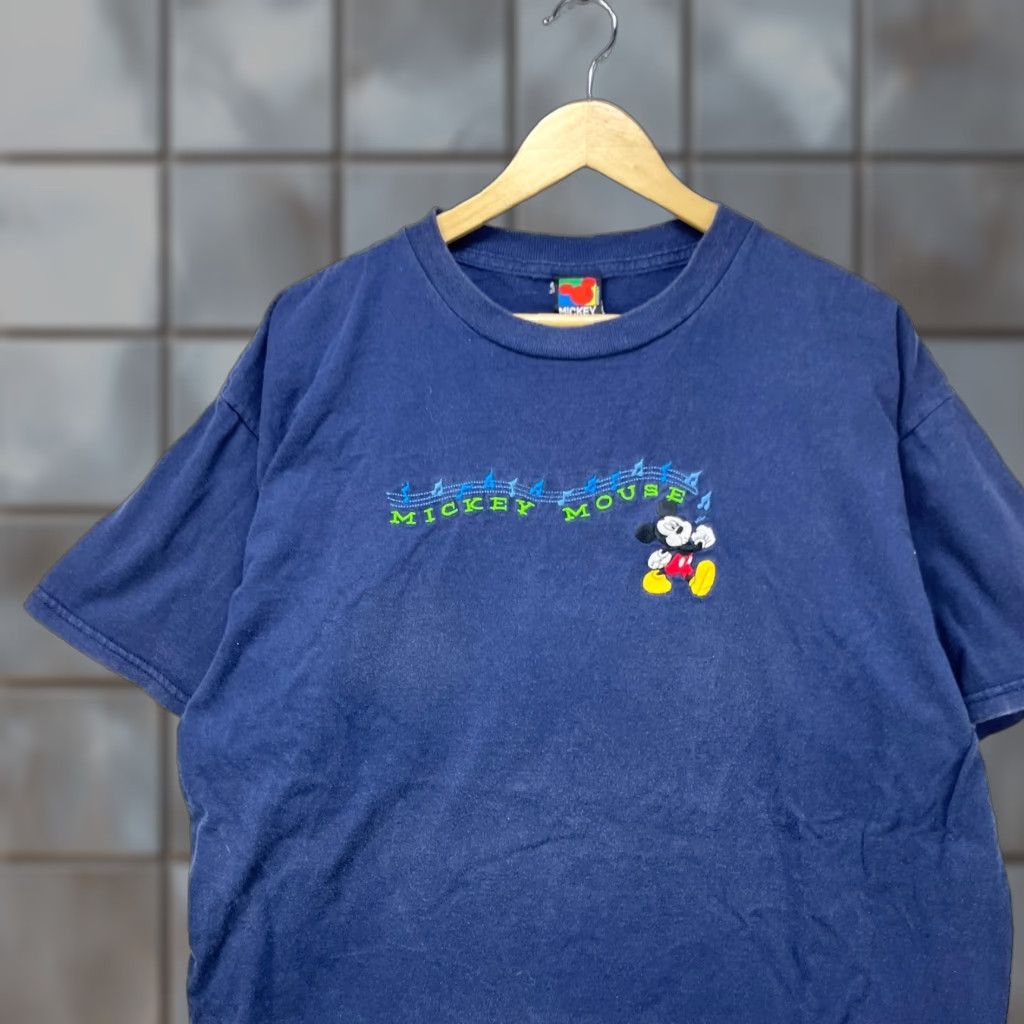 Disney VINTAGE Disney Mickey Mouse Embroidered T-Shirt XL Men Blue Size US XL / EU 56 / 4 - 1 Thumbnail