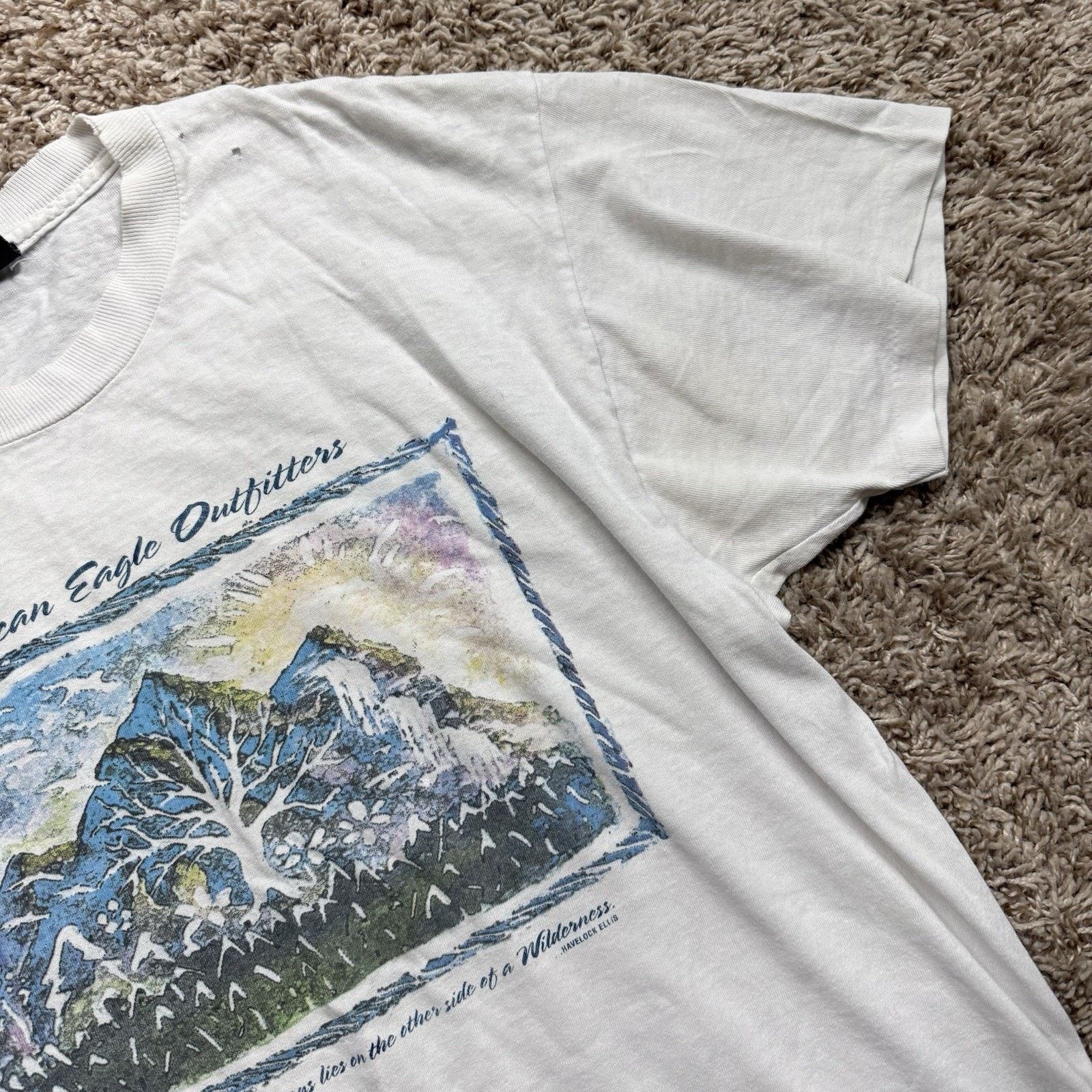 American Eagle Outfitters × Vintage Vintage 90’s American Eagle Outfitters White Nature T-Shirt Size US M / EU 48-50 / 2 - 6 Thumbnail