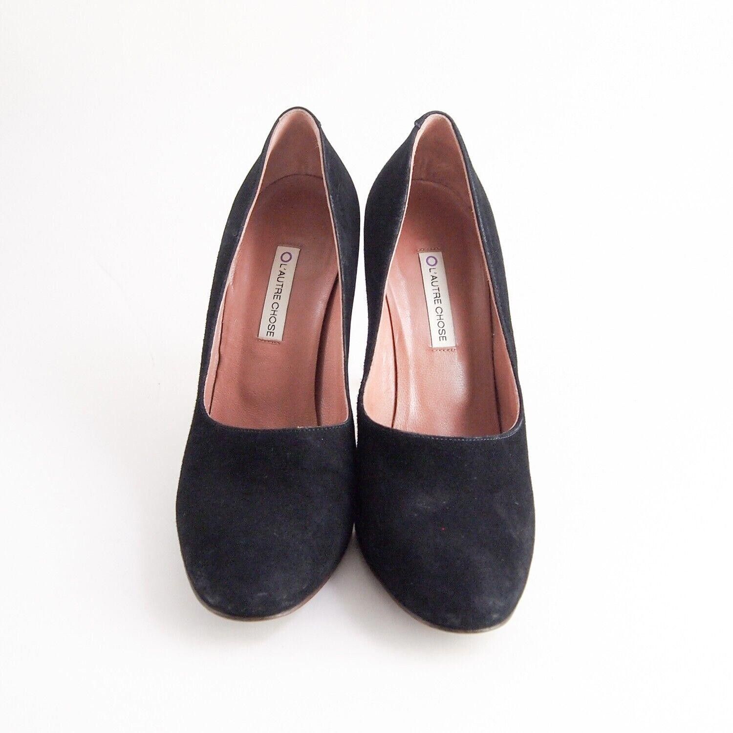 Designer L'Autre Chose Heels Black Suede Womens US 9 EU 39 $480 Size US 9 / IT 39 - 3 Thumbnail