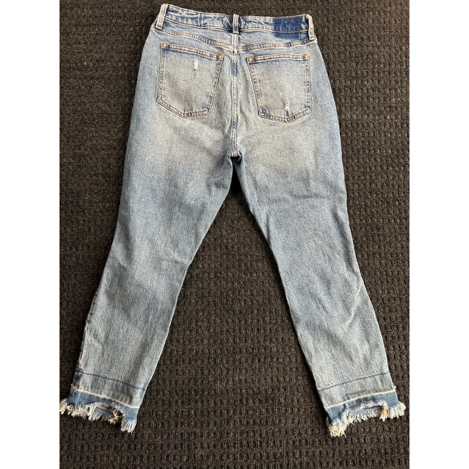 Abercrombie & Fitch Abercrombie & Fitch Womens Jeans Mom High Rise 29 Distressed Blue 8R Regular Denim 5-Pocket Womens Size 30" / US 8 / IT 44 - 3 Thumbnail