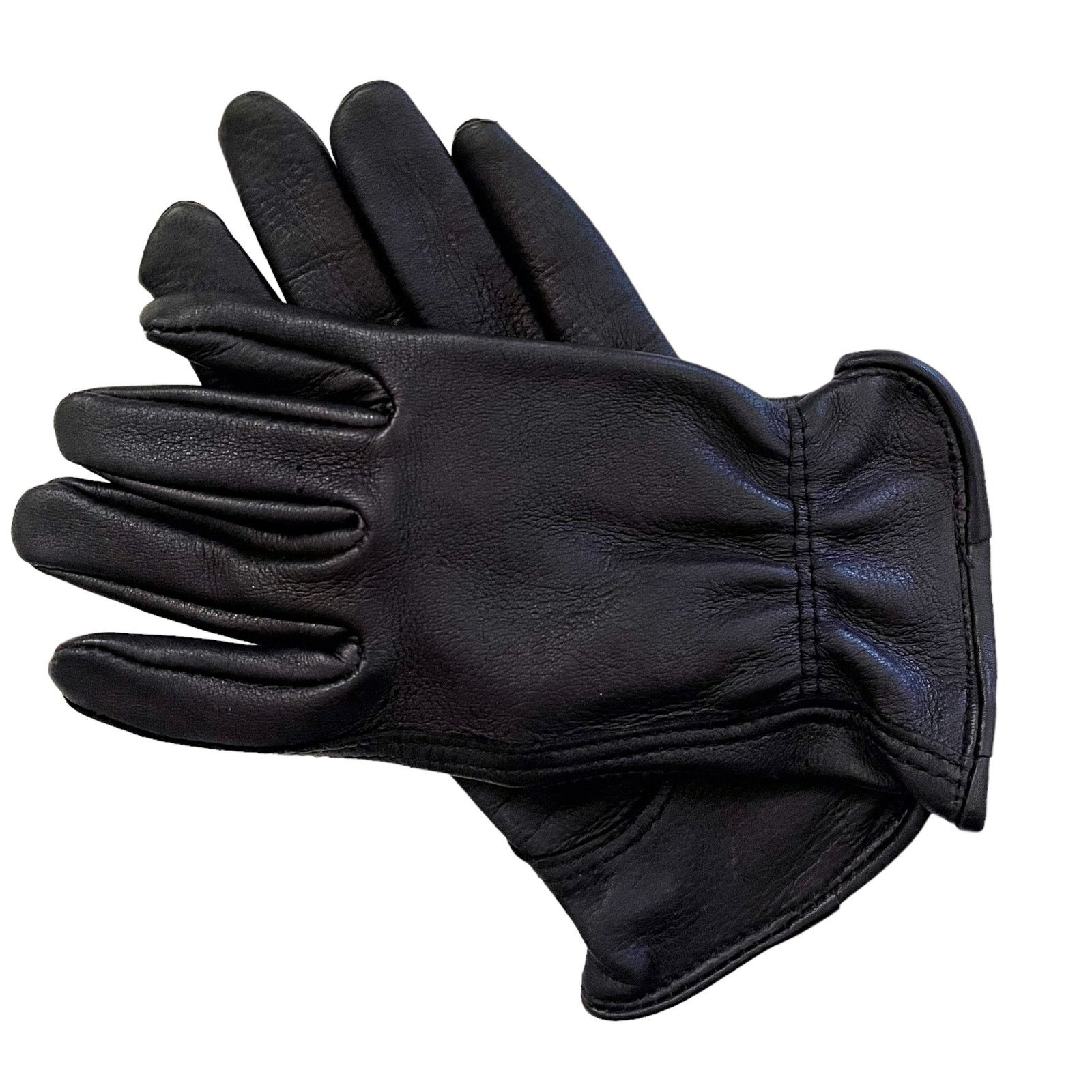 Other Deerskin Leather Black Unlined Winter Gloves Size ONE SIZE - 1 Thumbnail