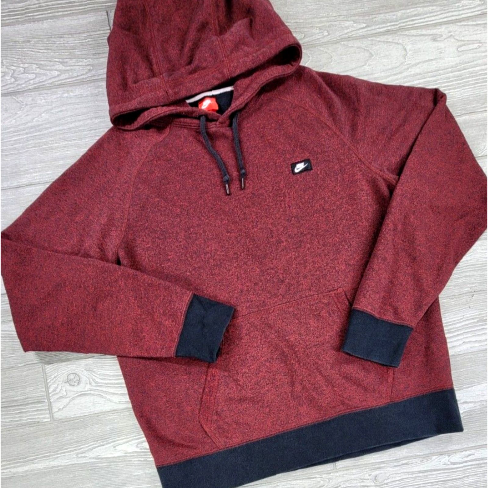 Nike Nike Hoodie Men’s Pullover V-Neck Kangaroo Pocket Black Red XS? No, Size L. Size US L / EU 52-54 / 3 - 2 Thumbnail