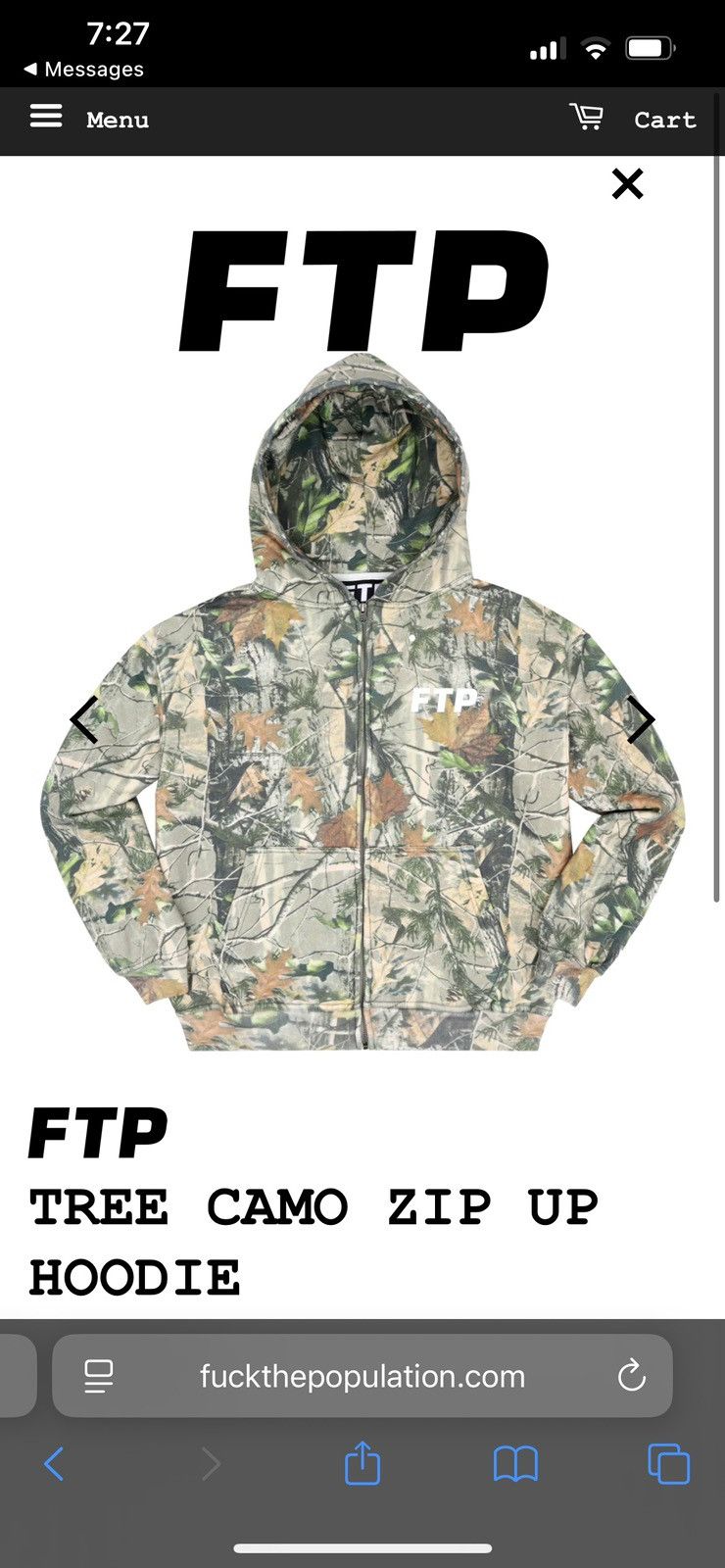 Fuck The Population 2025 Fuck The Population Tree Camo Zip-Up Thermal Hoodie XL Size US XL / EU 56 / 4 - 4 Thumbnail