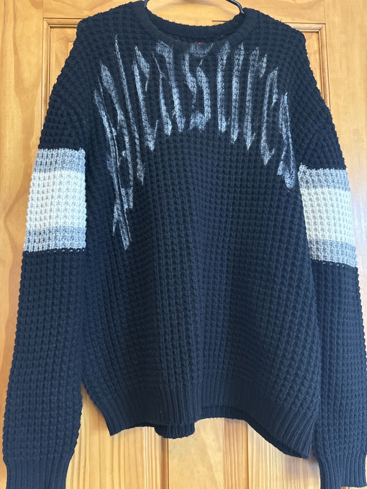 Designer × Pleasures Pleasures Twitch Chunky Knit Sweater Size US L / EU 52-54 / 3 - 1 Thumbnail