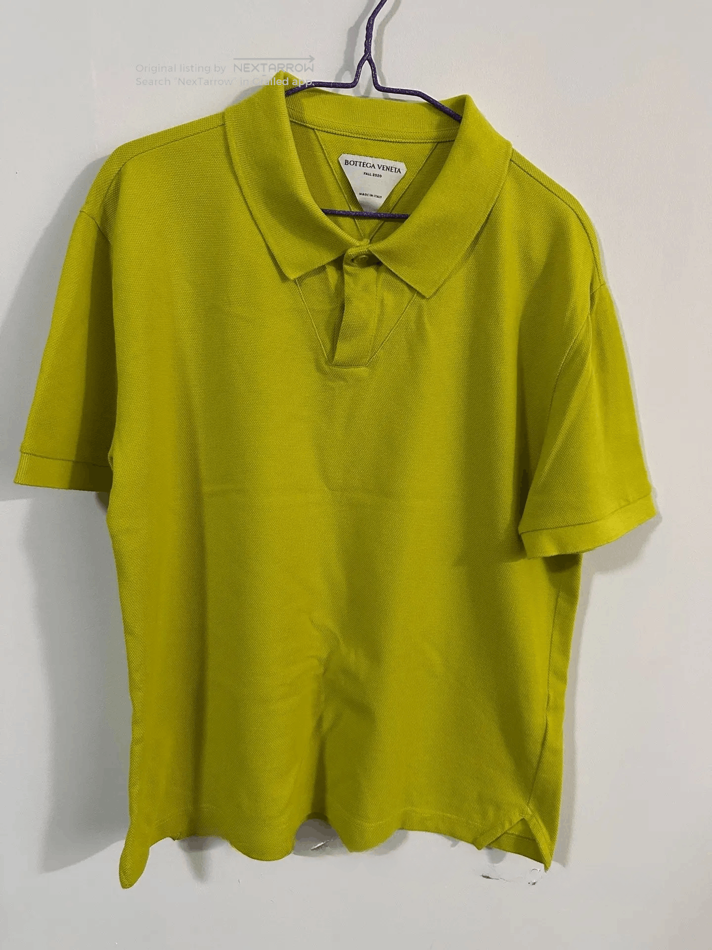 Bottega Veneta Mustard Short-Sleeve Polo in Yellow, Men's