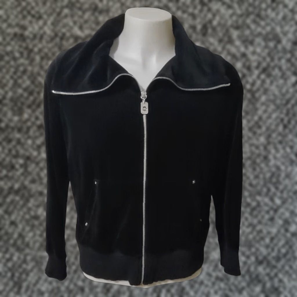 Michael Kors Jacket Fleece XL Woman's Cowl Neck Full Zip Up 2 Pockets Black