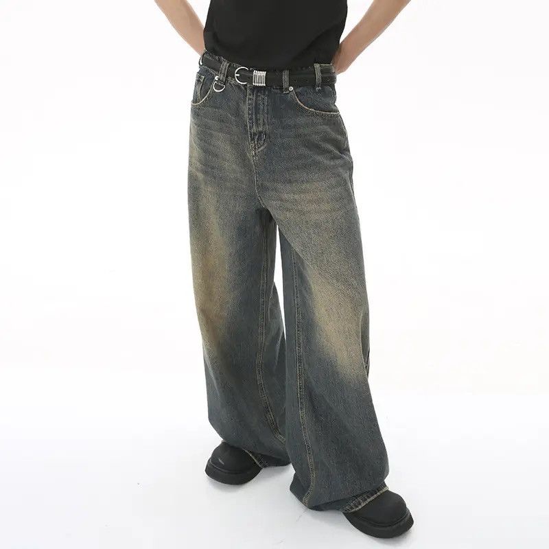 Jean × Vintage Vintage Distressed Loose Wide Leg Mopping Jeans y2k Size US 32 / EU 48 - 2 Thumbnail