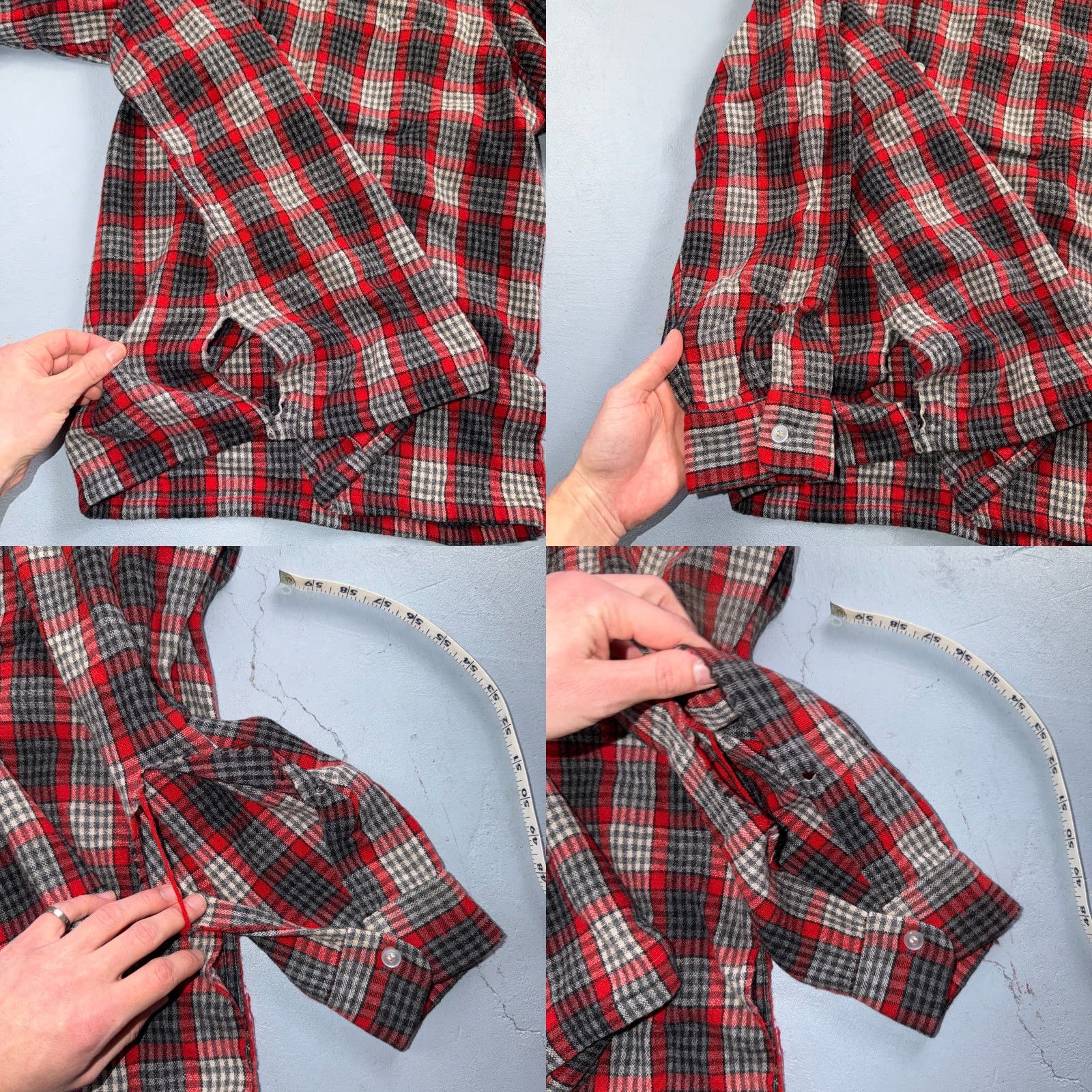 JCPenney VTG Penneys Shirt Red Plaid Wool Button Up Collared Rockabilly 1950s 60s 50s Mens XL Size US XL / EU 56 / 4 - 9 Thumbnail