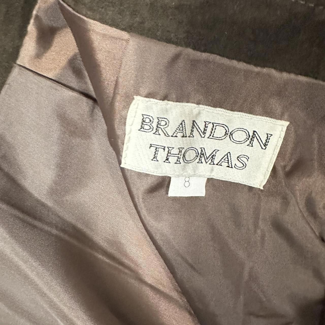 Designer Vintage Brandon Thomas Suede Leather Brown Mini Skirt Size 30" / US 8 / IT 44 - 3 Thumbnail