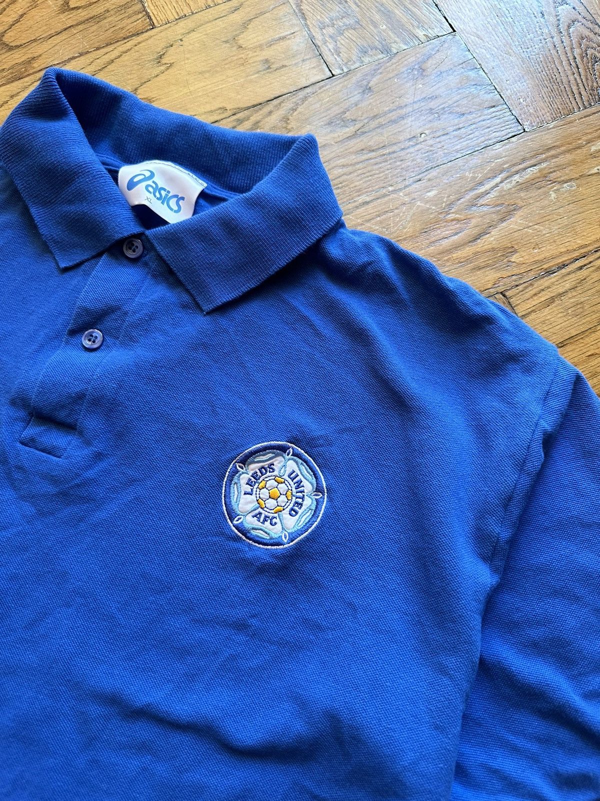 Asics Leeds United Asics Vintage Soccer Cotton Jersey Size US XL / EU 56 / 4 - 2 Thumbnail