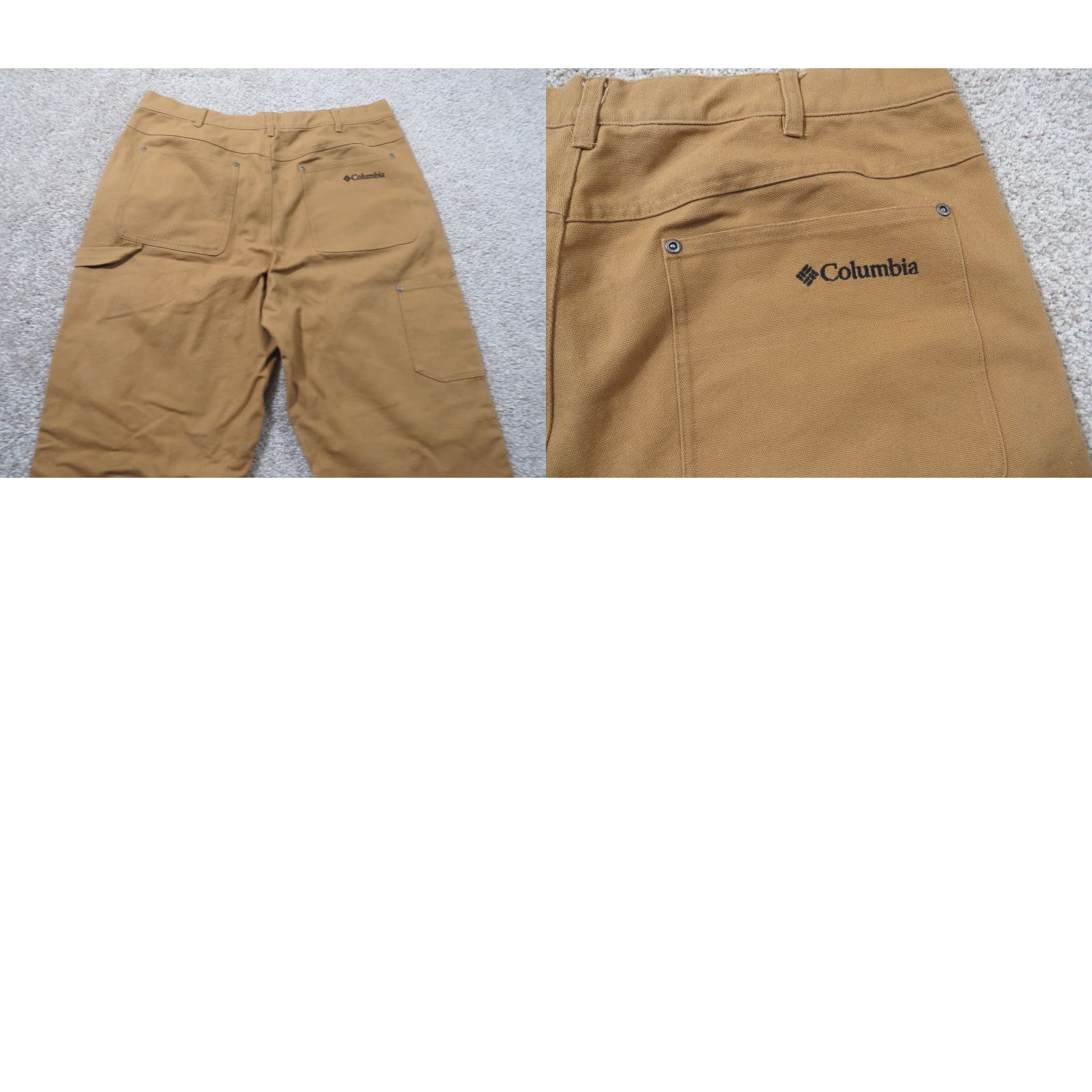Doublet Columbia Pants Men's 36x30 Omni-Shield Canvas Workwear Double Knee Heavy Duty Cargo Pockets Brown Cotton Canvas Regular Straight 36x30 Mens Size US 36 / EU 52 - 9 Thumbnail