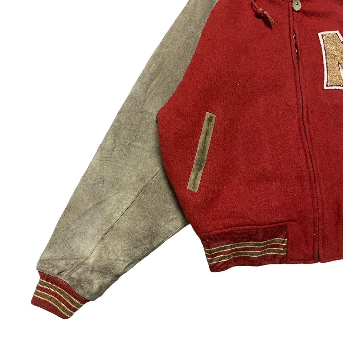 Japanese Brand Vintage NEO BLOOD TOKYO Varsity Hooded Suede Leather Jacket Size US L / EU 52-54 / 3 - 5 Thumbnail