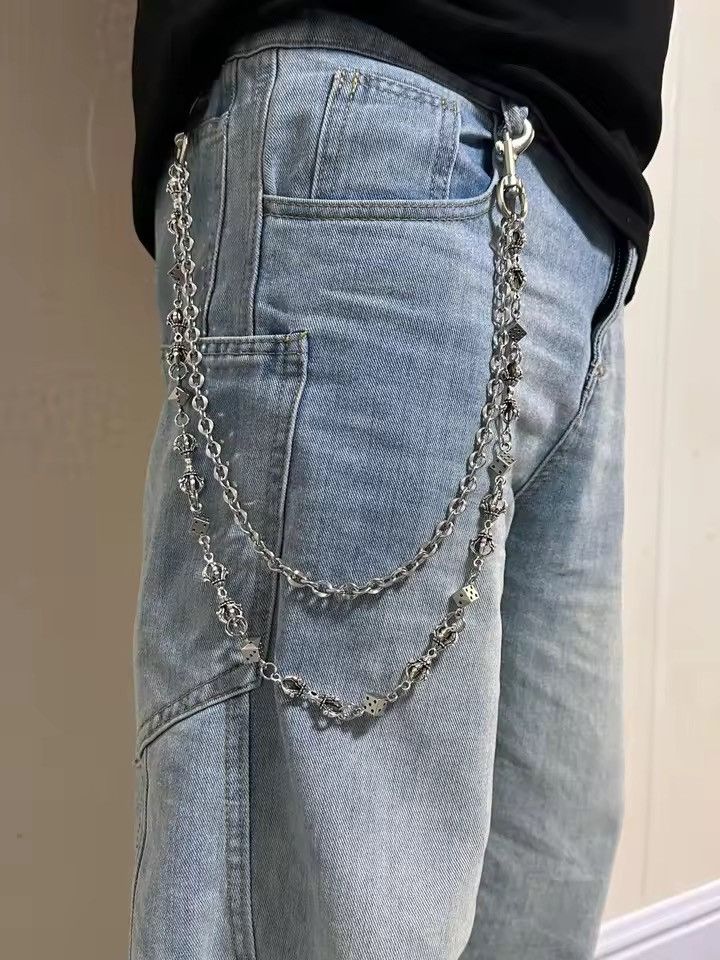 Japanese Brand Dice Double-Layer Silvery Wallet Chain Size ONE SIZE - 3 Thumbnail