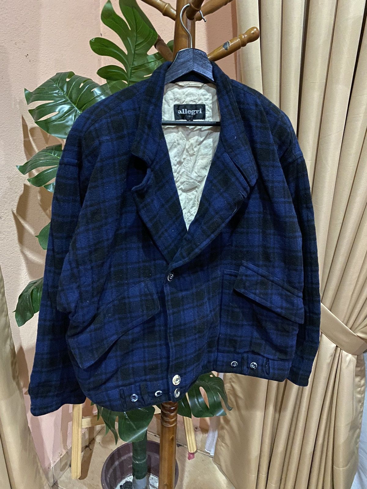 Allegri Allegri Men’s Double-Breasted Plaid Jacket - Italian Wool Size US L / EU 52-54 / 3 - 3 Thumbnail