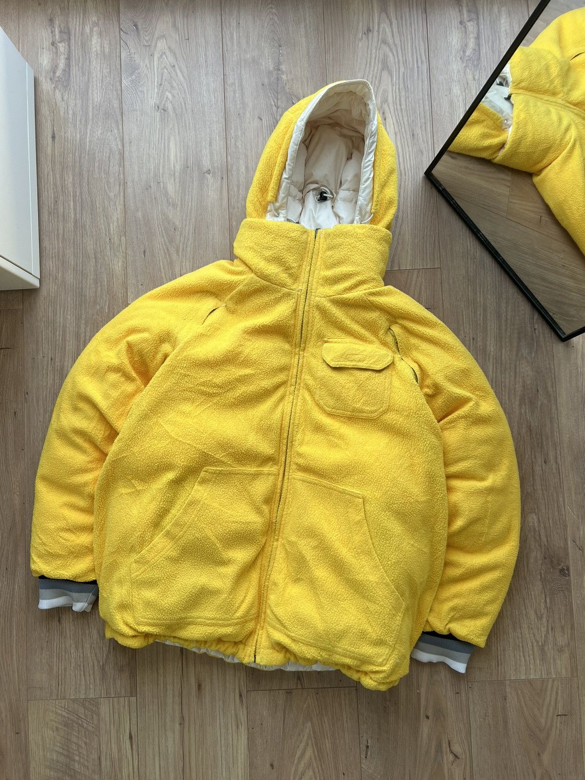 Nike 00’s NIKE 2 SIDES DOWN PUFFER JACKETS SWOOSH TEDDY FLEECE Size US XL / EU 56 / 4 - 2 Thumbnail