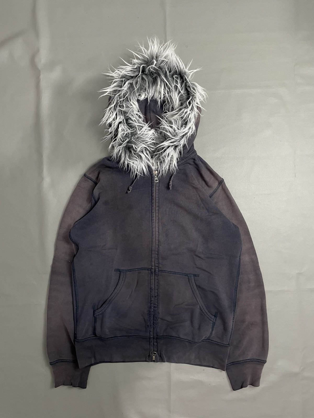 Japanese Brand Japanese Sun faded Fur Hoodie Size US M / EU 48-50 / 2 - 1 Thumbnail