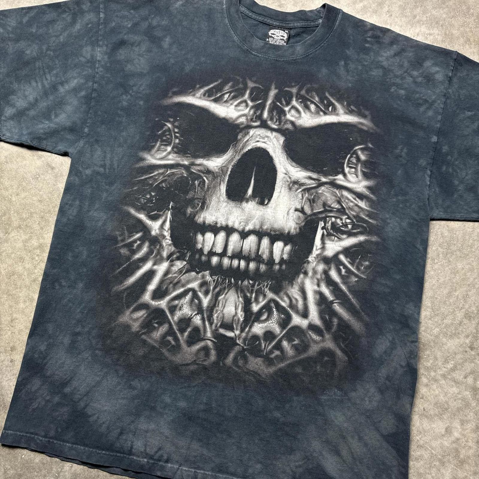 Other Big Skull Bone Face Dead Horror Tie Dye Y2k T-Shirt Size US XL / EU 56 / 4 - 3 Thumbnail