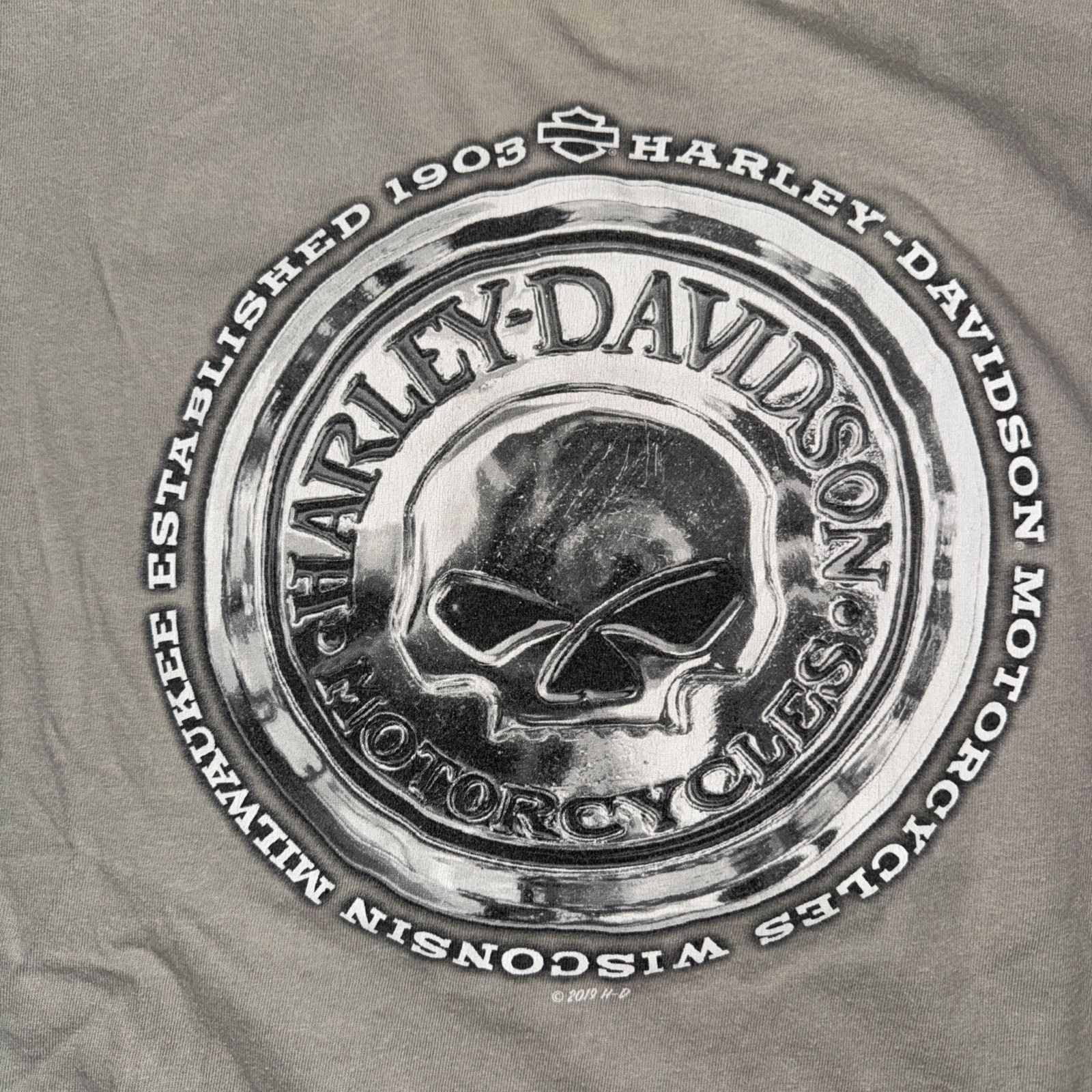 Harley Davidson × Vintage Harley Davidson T-Shirt Gray Large 21x27 Made In USA Size US L / EU 52-54 / 3 - 2 Thumbnail