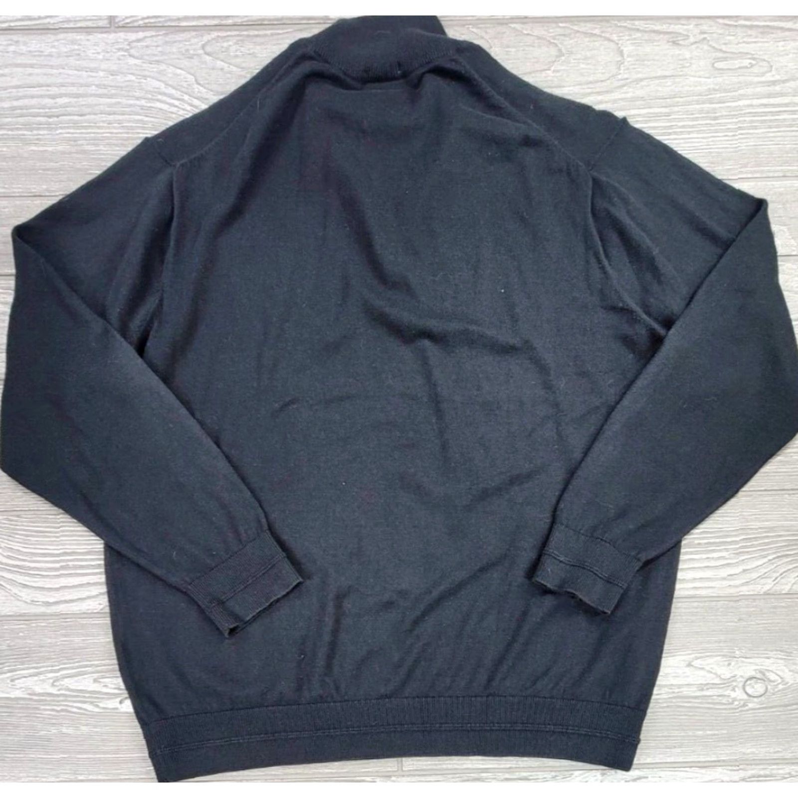 Lacoste Lacoste Black Mens 1/4 Zip Sweatshirt Pullover Knits 1/4 Zip Zip Mock Neck Casual Solid Tight-Knit Cashmere Cotton XL Size US XL / EU 56 / 4 - 5 Thumbnail