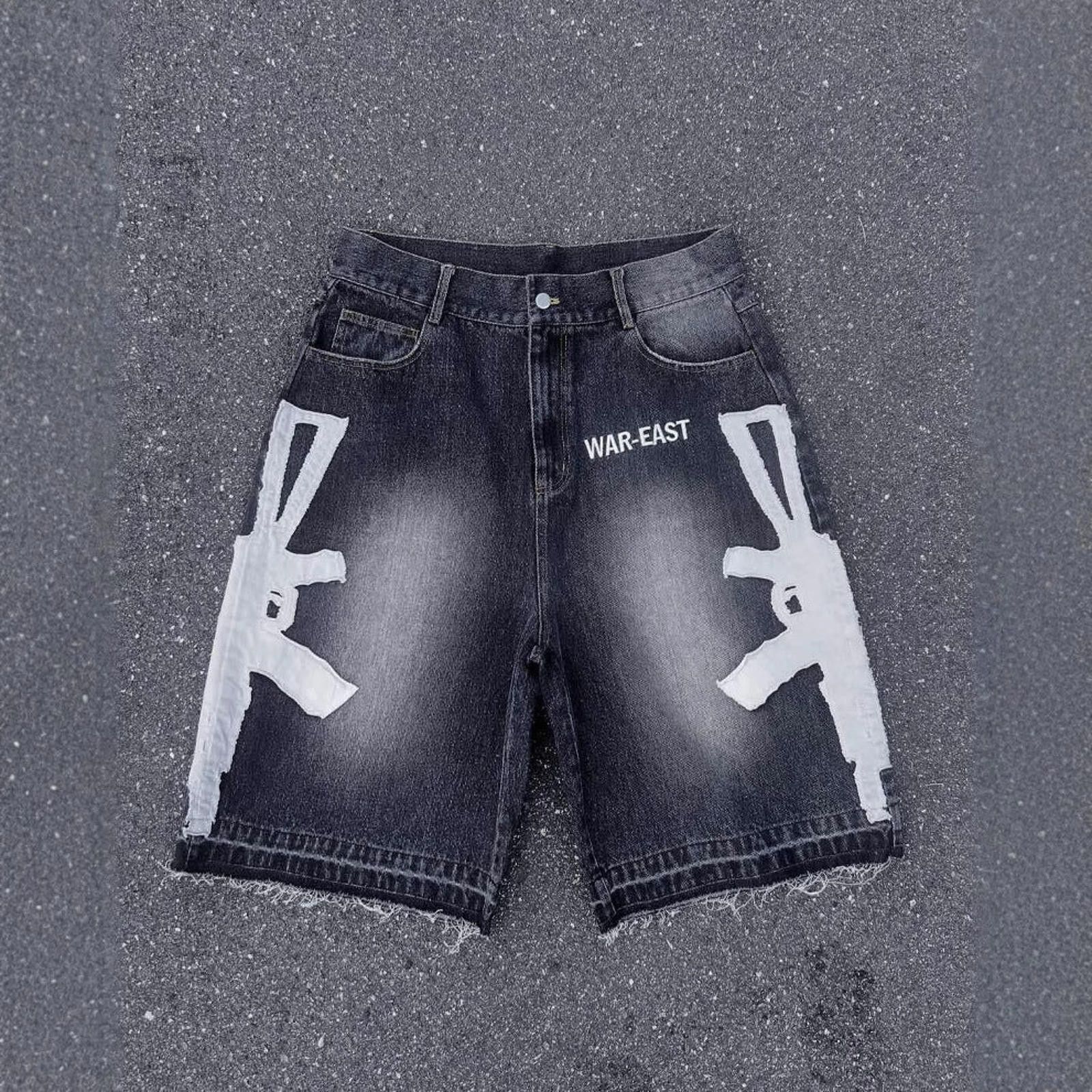 Jean Rifle-Patch Washed Denim Shorts | Rifle Patch Jean Size US 32 / EU 48 - 4 Thumbnail