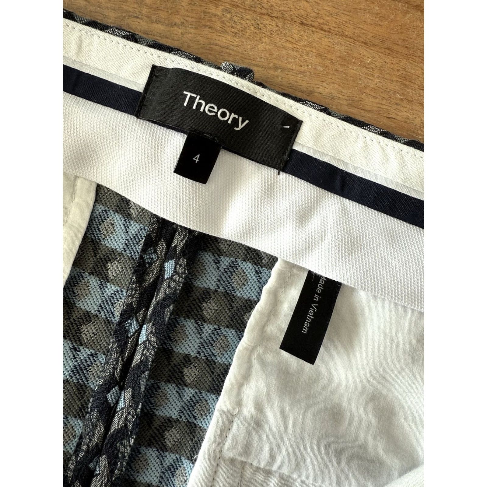 Theory VINTAGE Theory Classic Slim High Rise Crop Jacquard Dress Pants Womens 4 (30x25) Office Size 27" / US 4 / IT 40 - 3 Thumbnail
