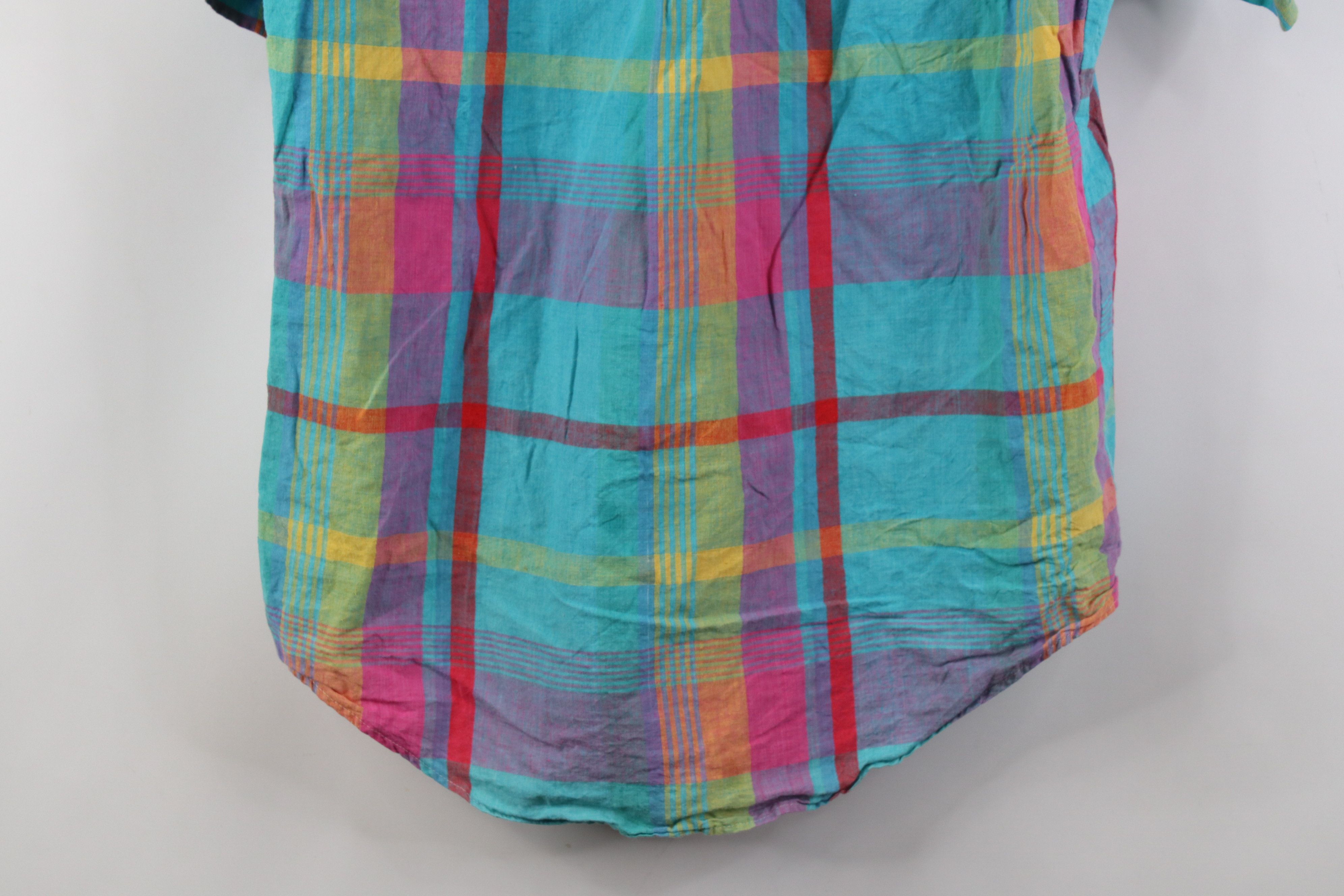 Vintage Vintage 90s Streetwear Madras Plaid Button Down Shirt Size US M / EU 48-50 / 2 - 12 Thumbnail