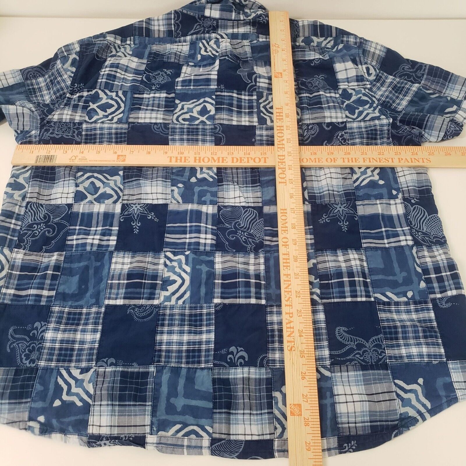 J.Crew J Crew Patchwork Madras Classic Fit Shirt Mens Medium Blue Size M / US 6-8 / IT 42-44 - 8 Thumbnail