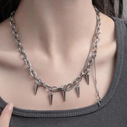 VIBE Punk Rivet Spiked Necklace Size ONE SIZE - 5 Thumbnail