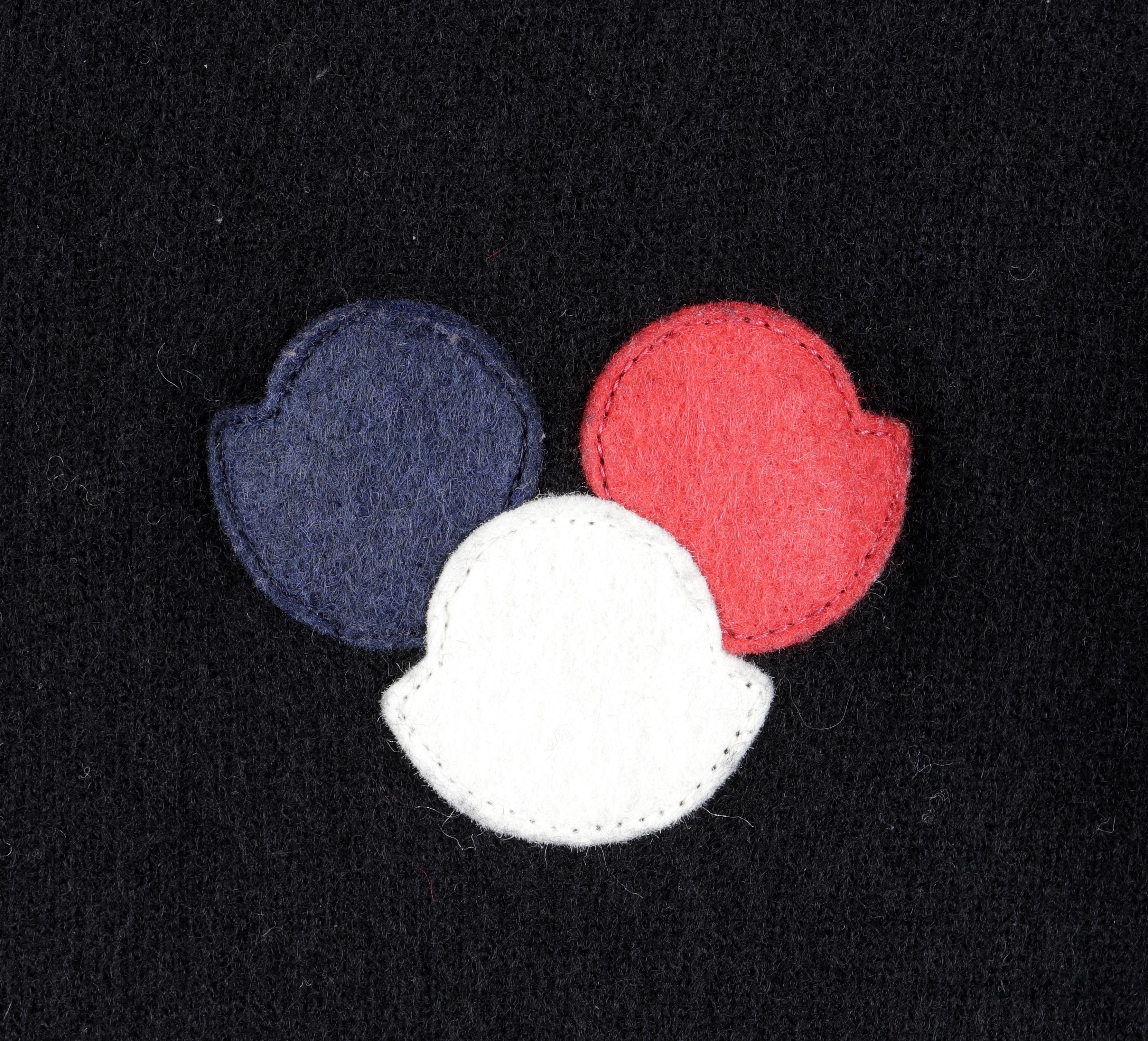 Moncler Moncler Big Logo Wool Black Hooded Zip Up Cardigan Size US S / EU 44-46 / 1 - 7 Thumbnail