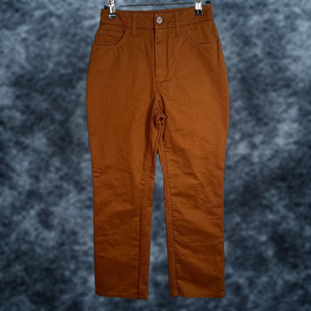 Acne Studios Acne Studios Brown High-Waisted Straight-Leg Cotton Pants Womens Size 32, 24 in Inseam, Regular, Chino, Pockets, Vintage: No Size 24" / US 00 / IT 34 - 1 Thumbnail