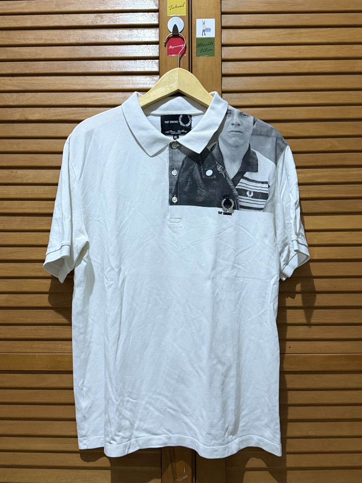Fred Perry × Raf Simons Fred Perry x Raf Simons Printed Cotton Polo White Size US XL / EU 56 / 4 - 1 Thumbnail