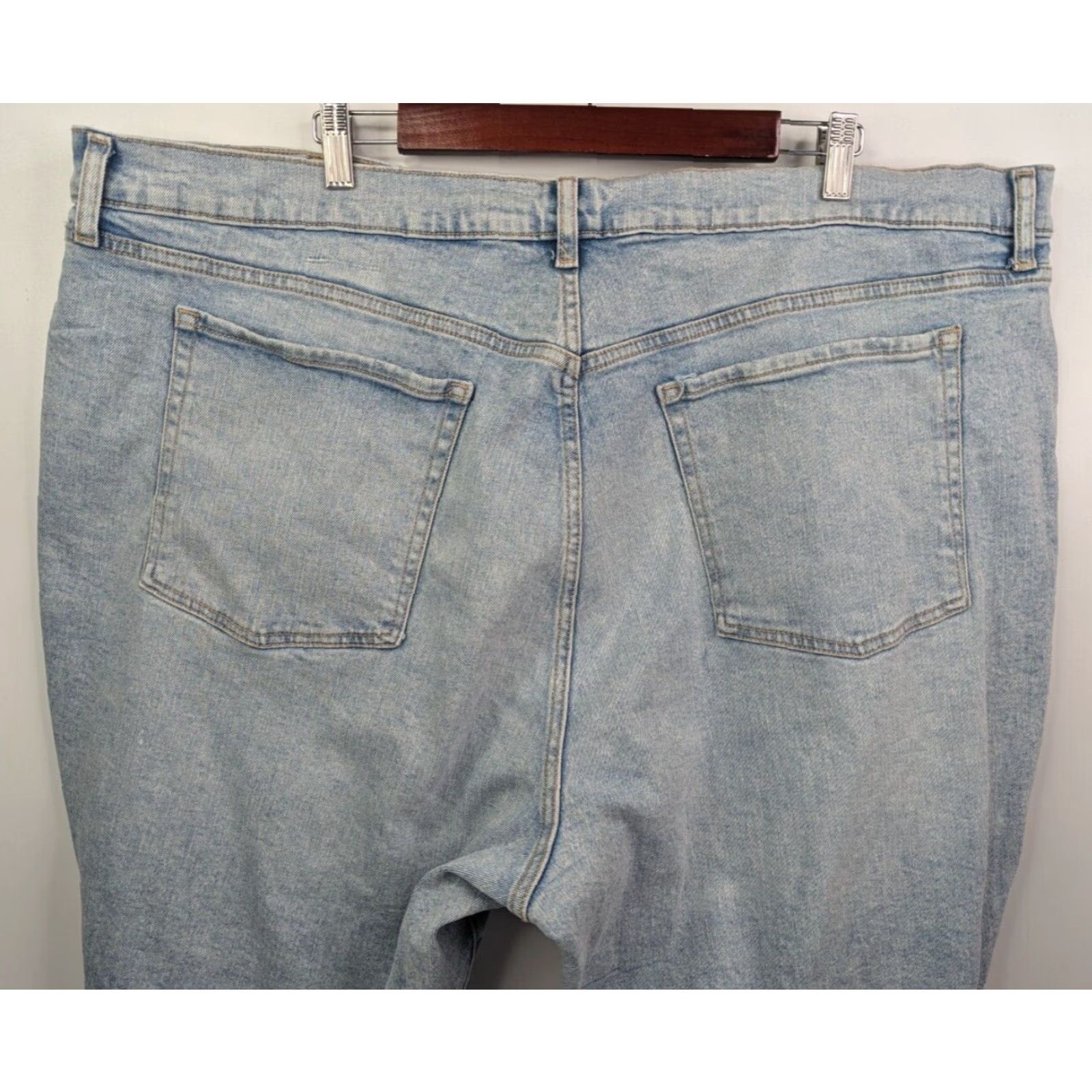 Old Navy Old Navy Jeans - High-Rise O.G. Curvy Straight Secret-Slim Pockets Cut-Off Size 28 Blue Denim Cotton Blend Womens Plus Stretch 90s? Not present Size 28" / US 6 / IT 42 - 5 Thumbnail