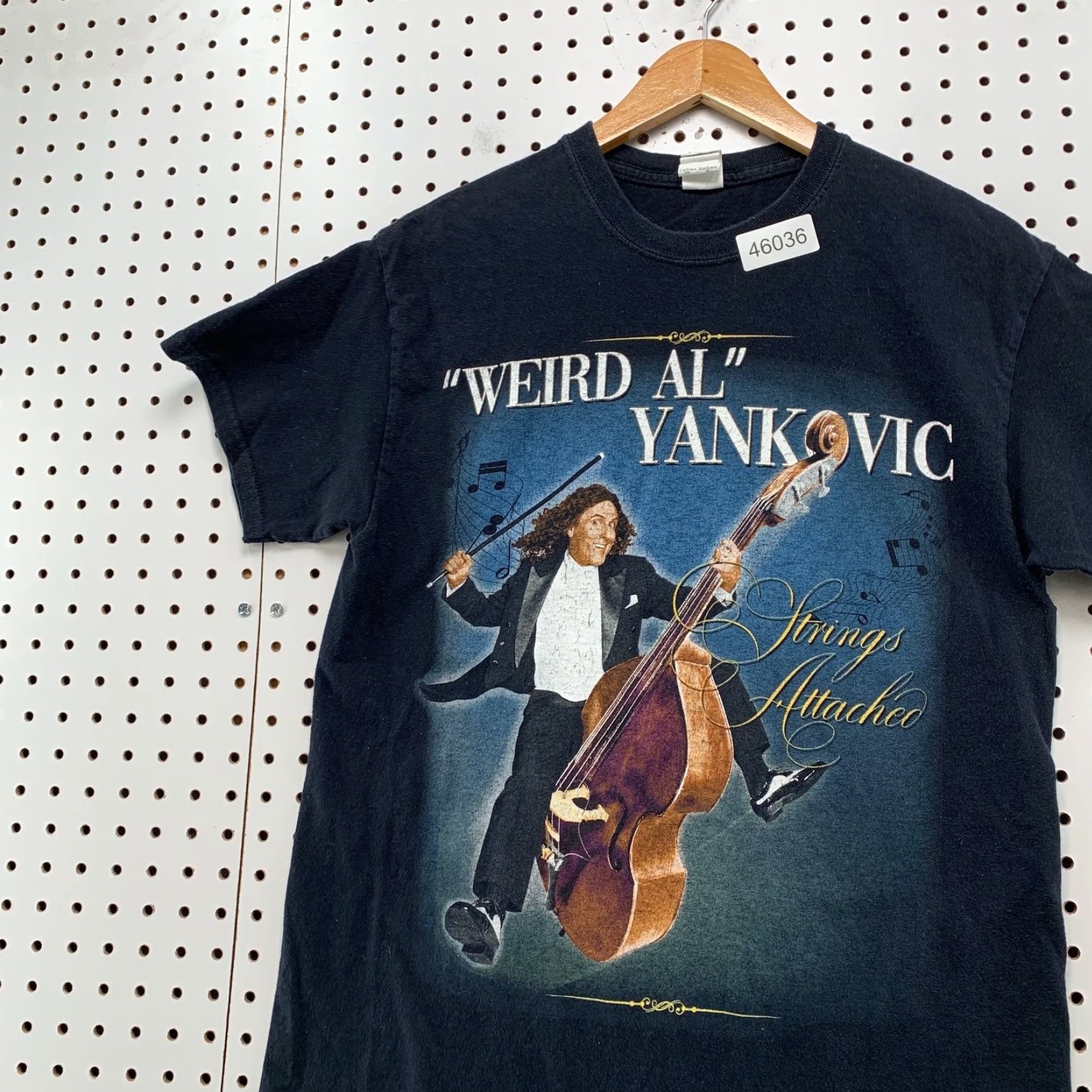 Gildan Weird Al Yankovic Shirt Mens Medium Black Strings Attached Tour Funny Shirt Size US M / EU 48-50 / 2 - 3 Thumbnail