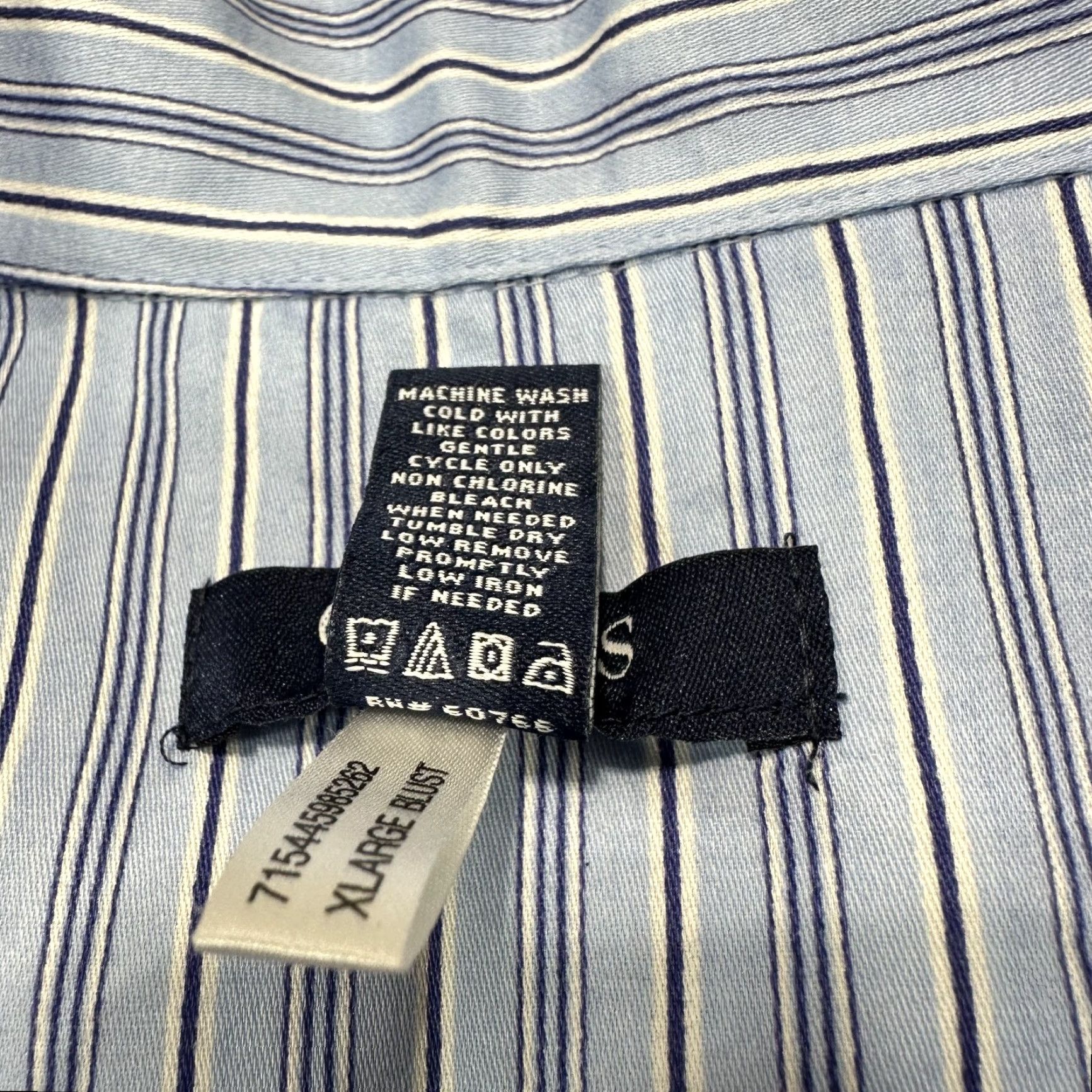 Chaps Chaps Women’s Pajama Top Blue Stripe Cotton Long Sleeve XL New Shirt Size XL / US 12-14 / IT 48-50 - 6 Thumbnail
