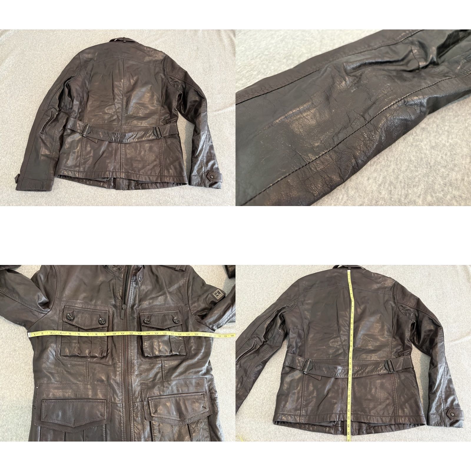 Hugo Boss HUGO BOSS Jacket Black Goat Leather Coat 42R Mens Jacket Zip 42 Black Leather Solid Size US XS / EU 42 / 0 - 10 Thumbnail