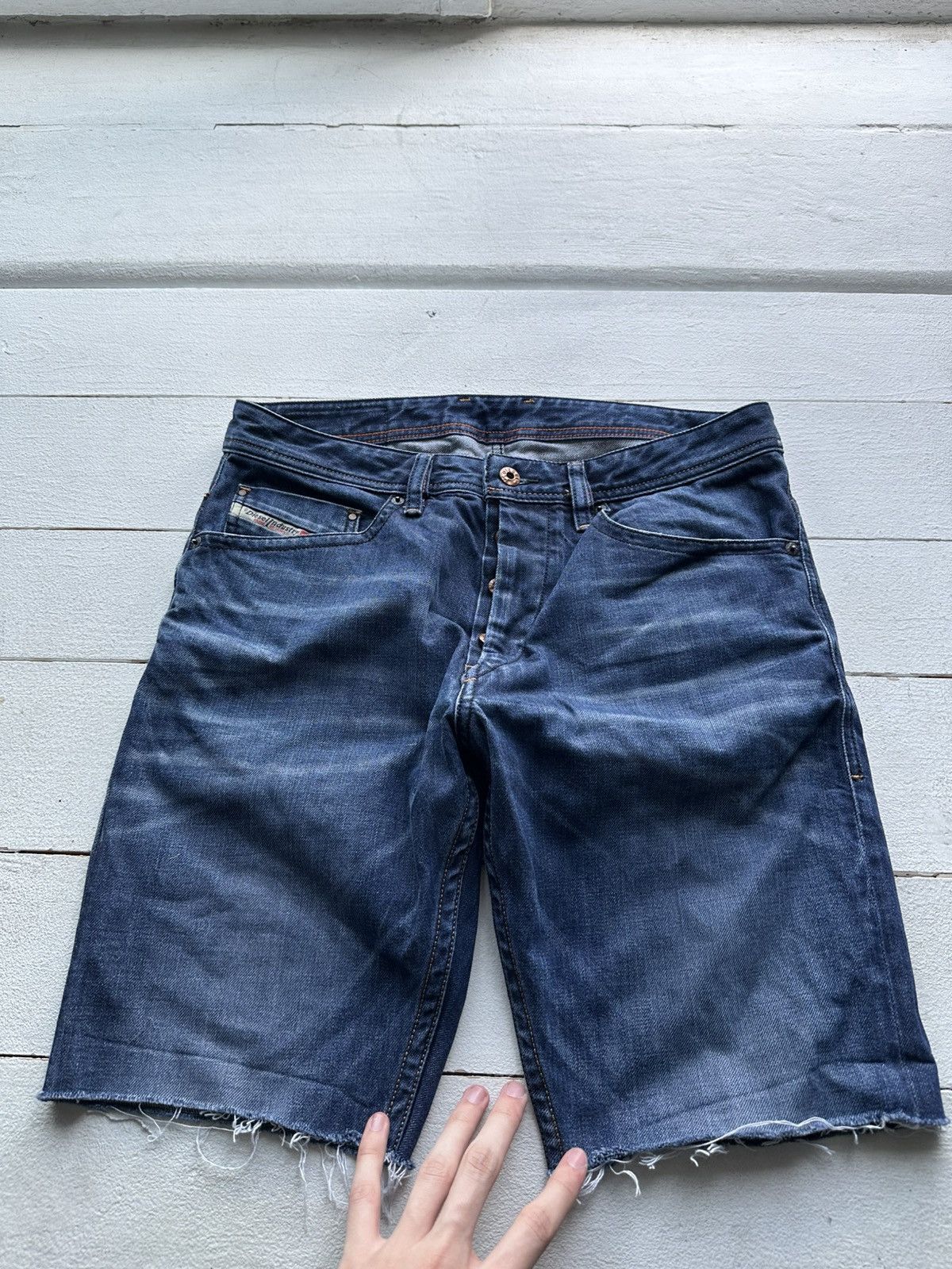Diesel VNTG 🚨 Y2K Diesel Industry shorts Streetwear blue faded Size US 31 - 7 Thumbnail