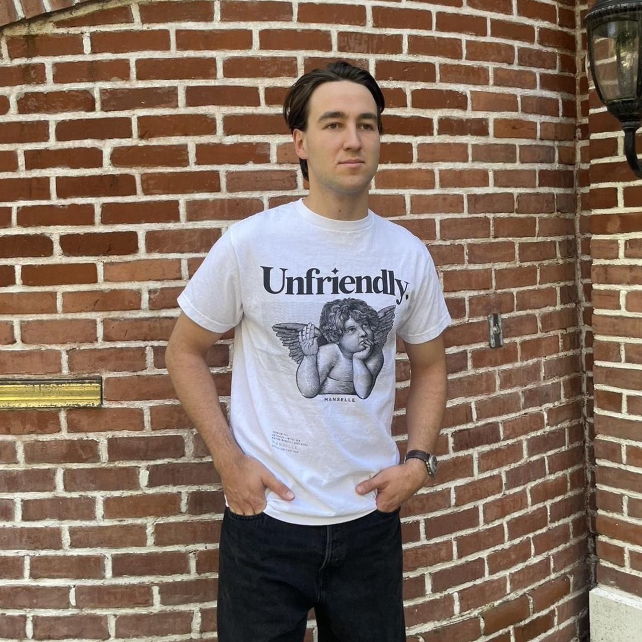 Nike Manselle unfriendly angel white t-shirt sz L men’s Size US L / EU 52-54 / 3 - 3 Thumbnail
