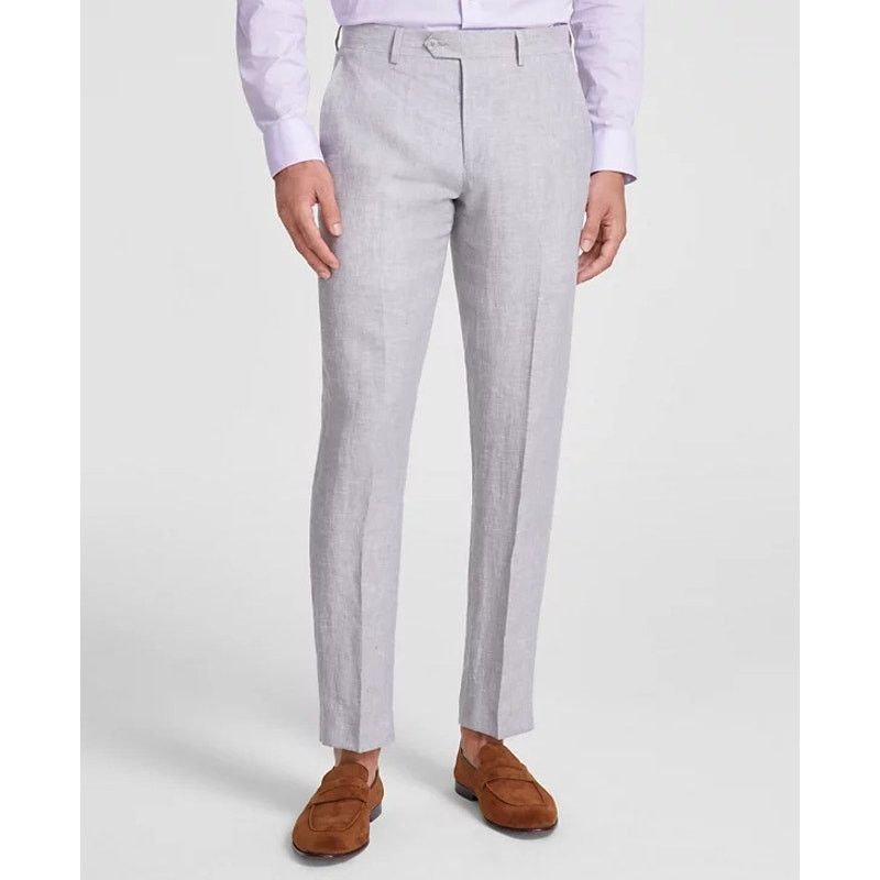 Bar III Bar III Men's Grey Linen Casual Slim-Fit Suit Pants W30 L30 Size US 30 / EU 46 - 1 Thumbnail