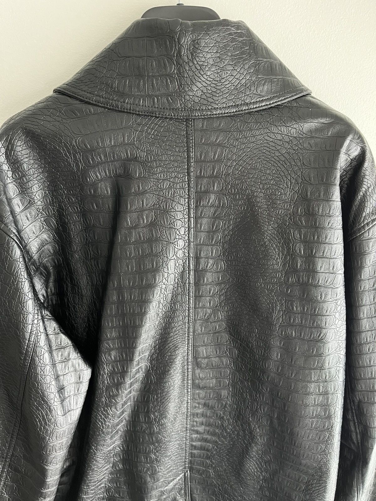 Soulland Super Rare Brand New Croc Embossed Leather Blazer Jacket Size US XL / EU 56 / 4 - 19 Thumbnail