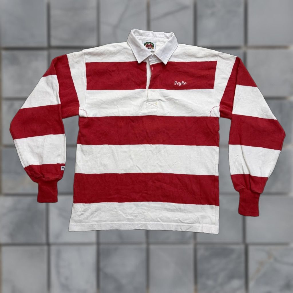 Barbarian Barbarian Rugby Polo Shirt Mens Small Red White Stripe Long Sleeve Cotton Canada Size US S / EU 44-46 / 1 - 1 Thumbnail