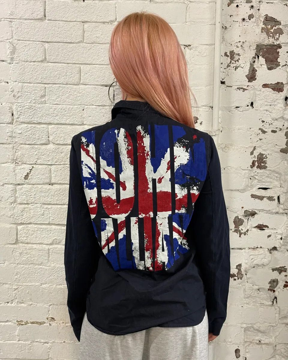 John Galliano 2010s Galliano UK Flag Print Navy Shirt Size US XS / EU 42 / 0 - 4 Thumbnail