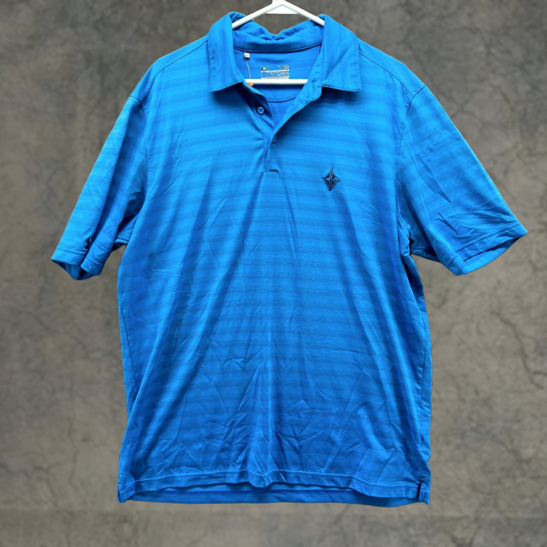 Under Armour Under Armour Polo Shirt Mens Large Blue Striped HeatGear Knit Golf UA Size US L / EU 52-54 / 3 - 1 Thumbnail