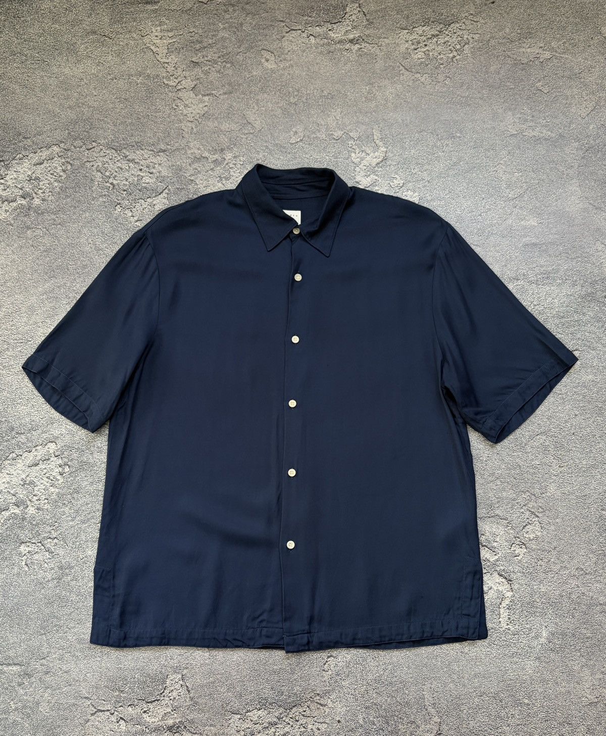 Sandro Sandro Paris Navy Blue Viscose Short Sleeve Shirt XL Size US M / EU 48-50 / 2 - 1 Thumbnail