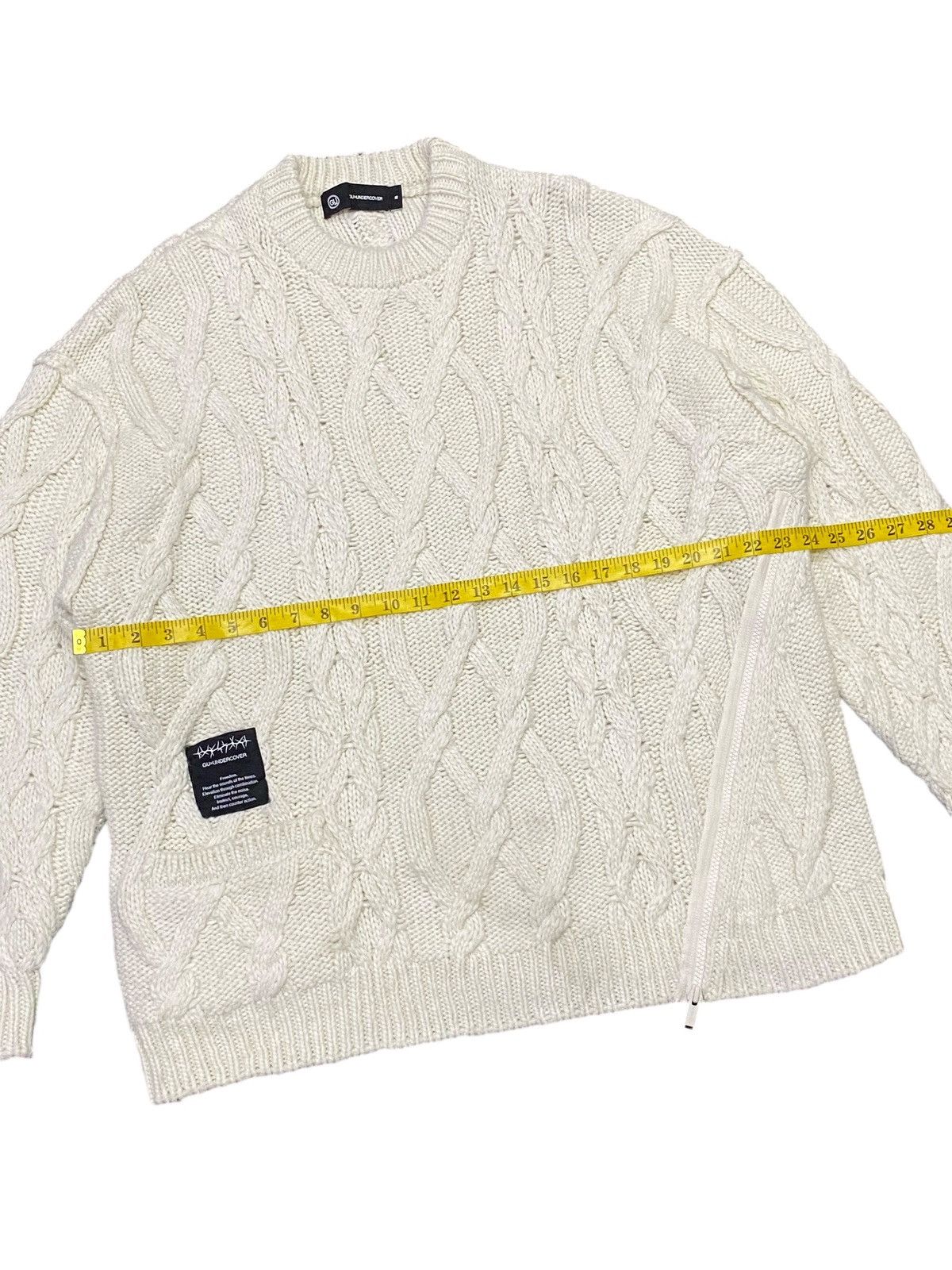 GU × Undercover Gu X Undercover Diagonal Zipper Coble Knit Sweater Size US M / EU 48-50 / 2 - 19 Thumbnail