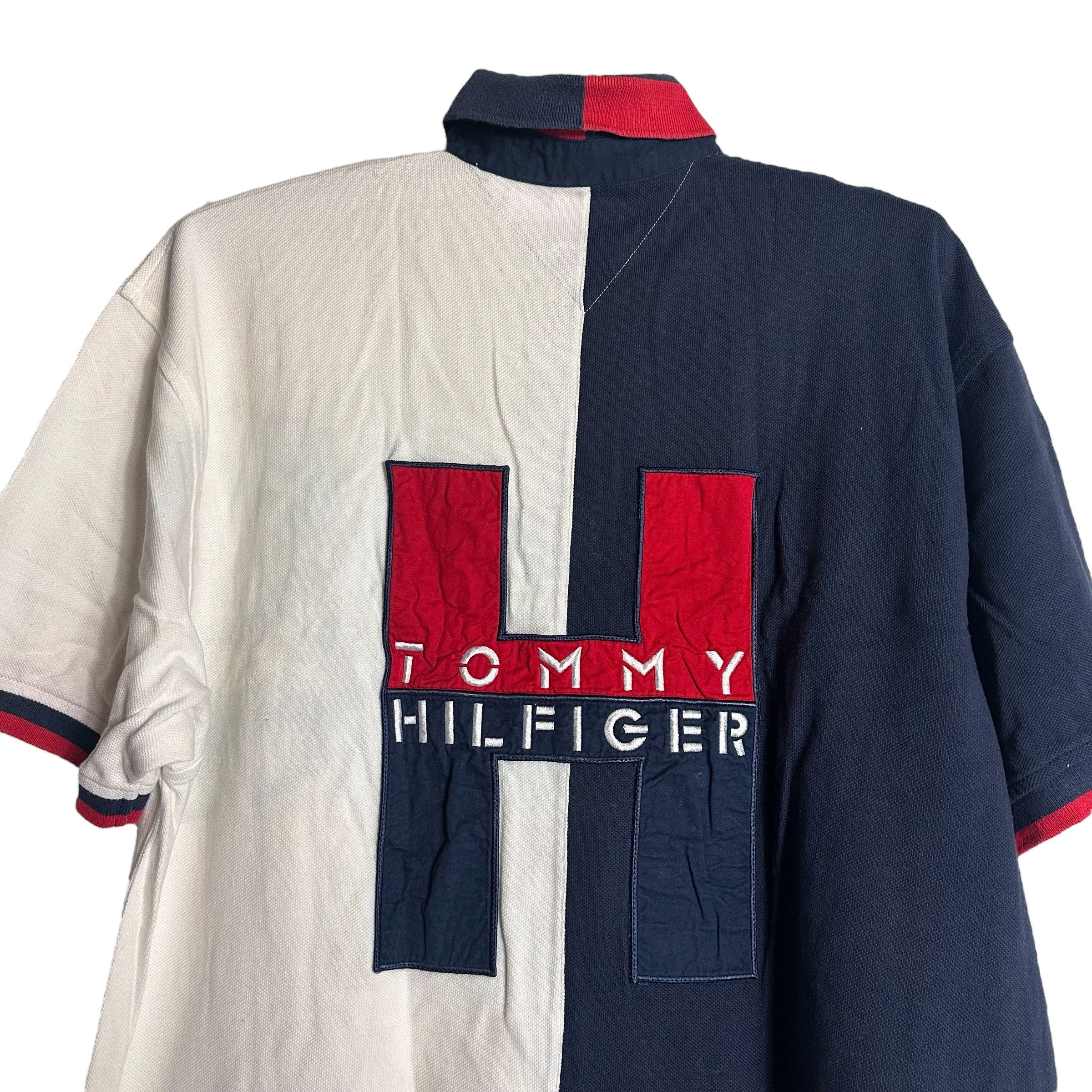 Tommy Hilfiger 🔥RARE🔥Vintage Tommy Hilfiger Spell Out Polo Shirt Size US L / EU 52-54 / 3 - 2 Thumbnail