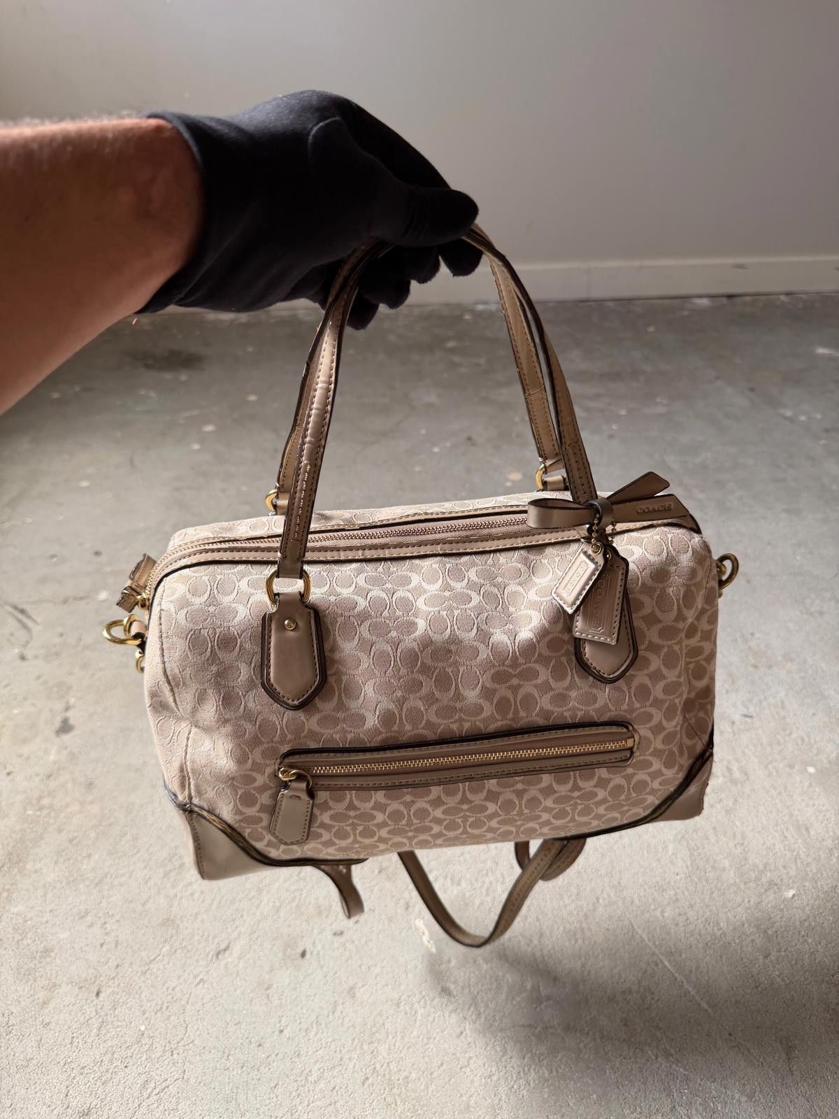 Coach Coach Signature Sparkly West Shoulder Bag Cream Size ONE SIZE - 6 Thumbnail