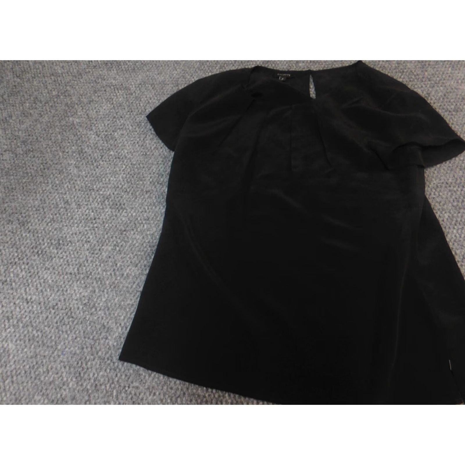 Ann Taylor Loft Womens Blouse 6 Black Lightweight Pullover Casual Round Neck Cotton 100% Ann Taylor Loft Womens Blouse Size M / US 6-8 / IT 42-44 - 3 Thumbnail