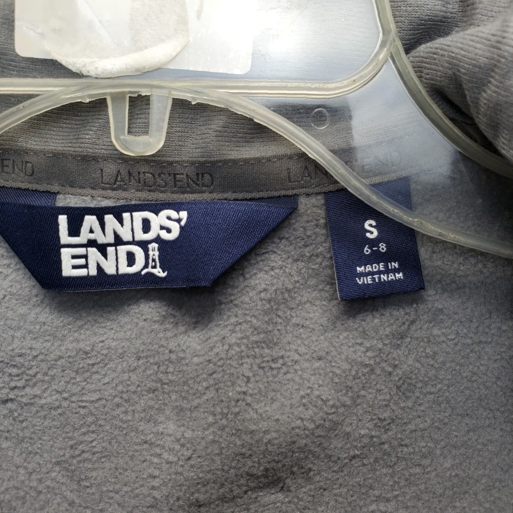 Lands' End Lands' End Marinac Vest Womens S Gray Fleece Sleeveless Mock Neck Full Zip Size S / US 4 / IT 40 - 5 Thumbnail